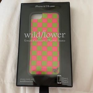 Pink and Green Checkered Wildflower Case